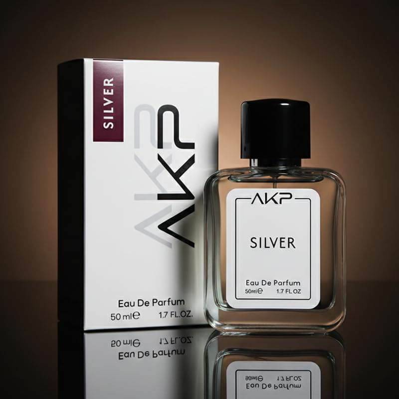 AKP SILVER Eau De Parfum 50ml | Citrus Green Fruity Aromatic Perfume | Long Lasting Unisex Fragrance | Gentle Yet Noticeable Aura Scent With Bergamot Green Tea Musk Notes