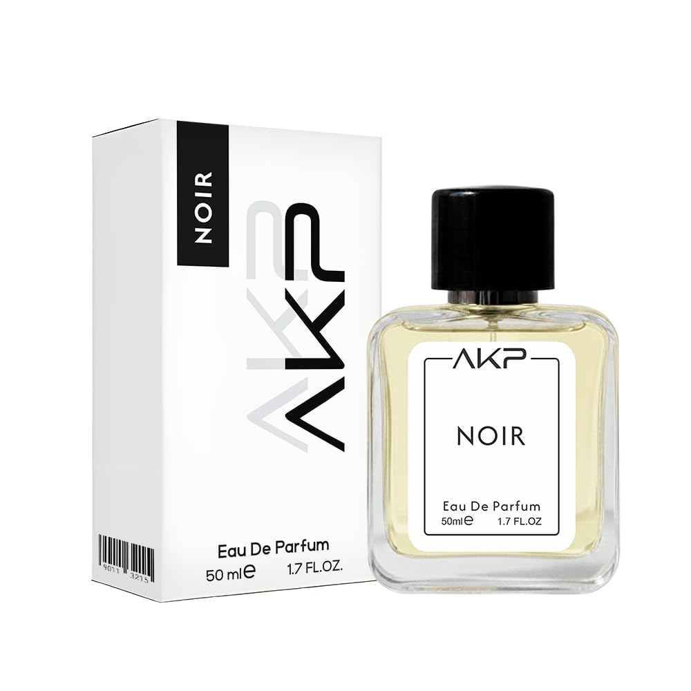 AKP NOIR Eau De Parfum for Men 50 ml | Amber Woody Fresh Spicy Powdery Perfume | Long Lasting Bergamot Pepper Scent | Premium Masculine Fragrance | Designer Inspired Spray