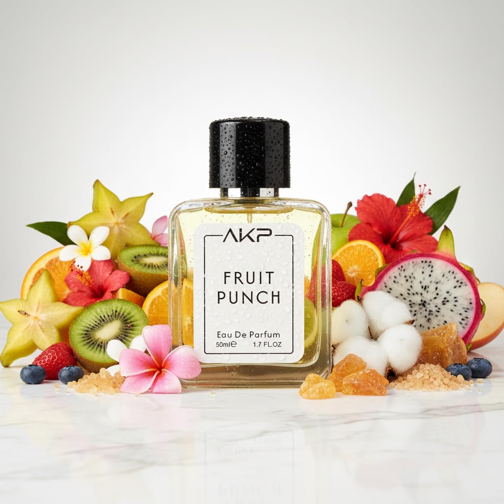 AKP FRUIT PUNCH Eau De Parfum for Men & Women | Long Lasting Fruity Sweet Tropical Amber Perfume | Gentle Aura | Premium Blend | 50ml