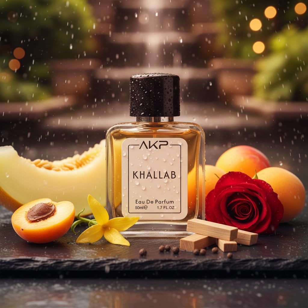 AKP KHALLAB | Oud Citrus Woody Perfume | Long Lasting Intense Unisex Eau De Parfum | Warm Spicy, Rose & Amber Notes | 50ml