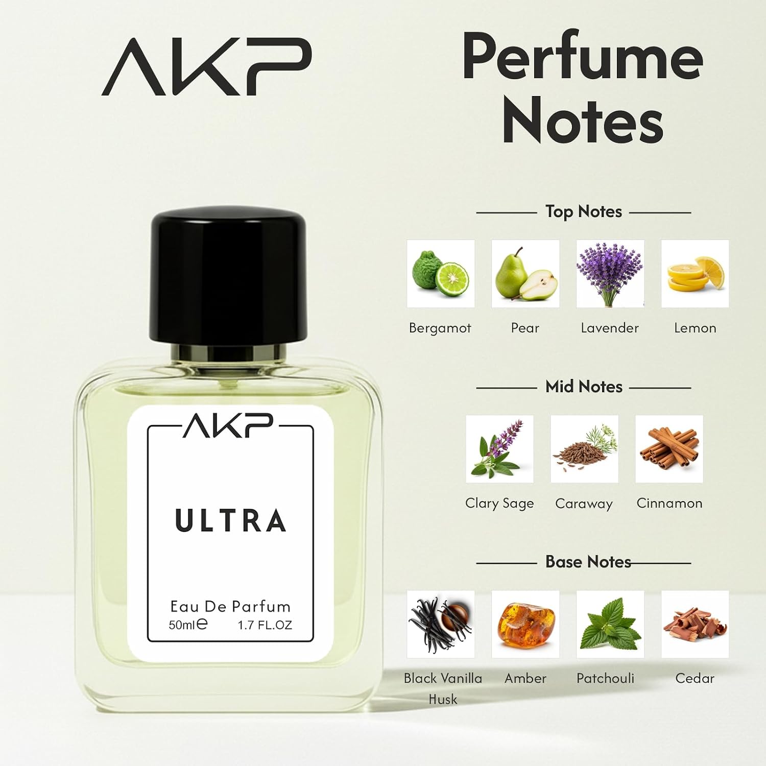 AKP Ultra Eau De Parfum For Men 50ml Premium Sweet Vanilla Fruity Fragrance
