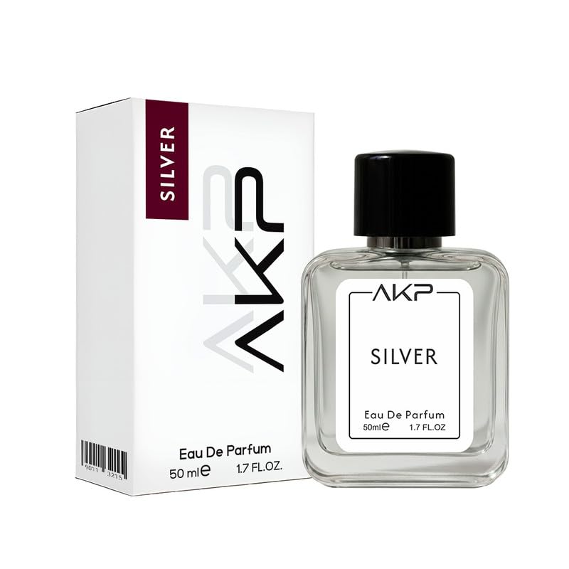 AKP SILVER Eau De Parfum 50ml | Citrus Green Fruity Aromatic Perfume | Long Lasting Unisex Fragrance | Gentle Yet Noticeable Aura Scent With Bergamot Green Tea Musk Notes