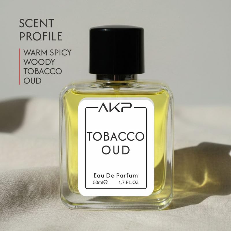 AKP TOBACCO OUD Eau De Parfum 50ml | Warm Spicy Woody Perfume | Long Lasting Unisex Fragrance | Rich Tobacco Oud Scent With Whiskey Cinnamon Agarwood Notes