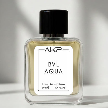 AKP BVL Aqua Perfume for Men 50ml | Long Lasting Eau De Parfum | Citrus Marine Aquatic Fragrance with Mandarin Orange, Lavender, Seaweed and Cedar