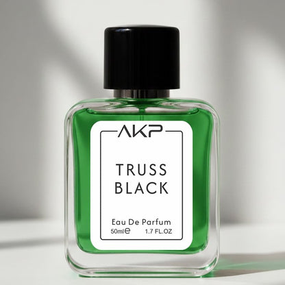 AKP TRUSS BLACK Eau De Parfum 50ml | Fruity Aromatic Marine Woody Perfume | Long Lasting Unisex Fragrance | Fresh Citrus Marine Scent With Leather Vetiver Notes