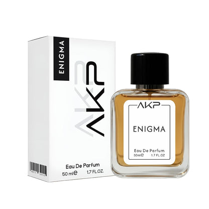 AKP Enigma Eau De Parfum for Men 50ml | Long Lasting Luxury Perfume | Premium Warm Spicy Vanilla Woody Fragrance with Tobacco, Oud & Sandalwood | Intense Date Night & Wedding Gift Scent