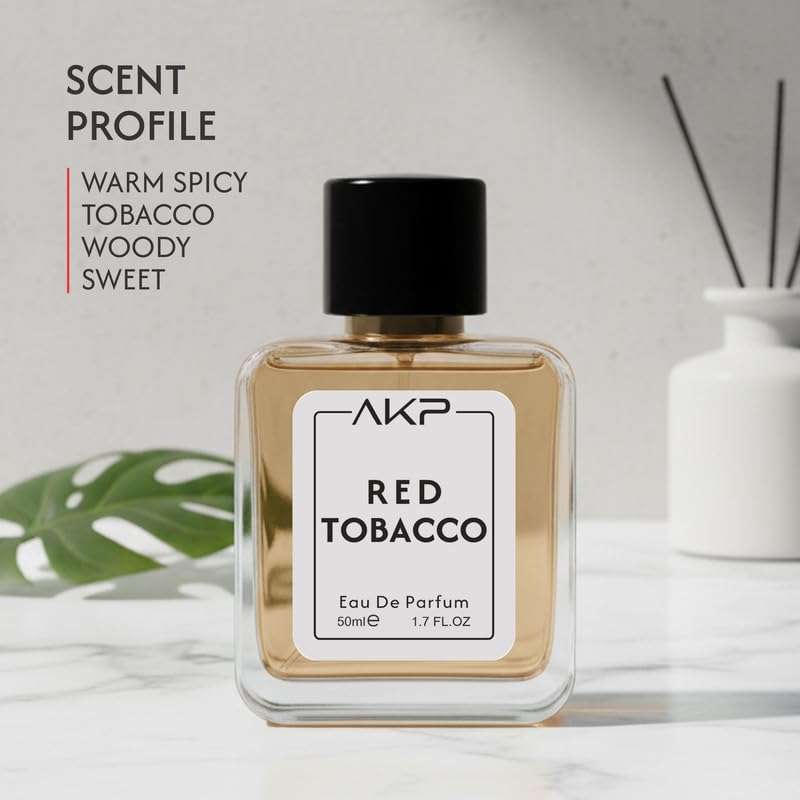 AKP Red Tobacco Eau De Parfum For Men 50ml Tobacco Oud Amber Fragrance