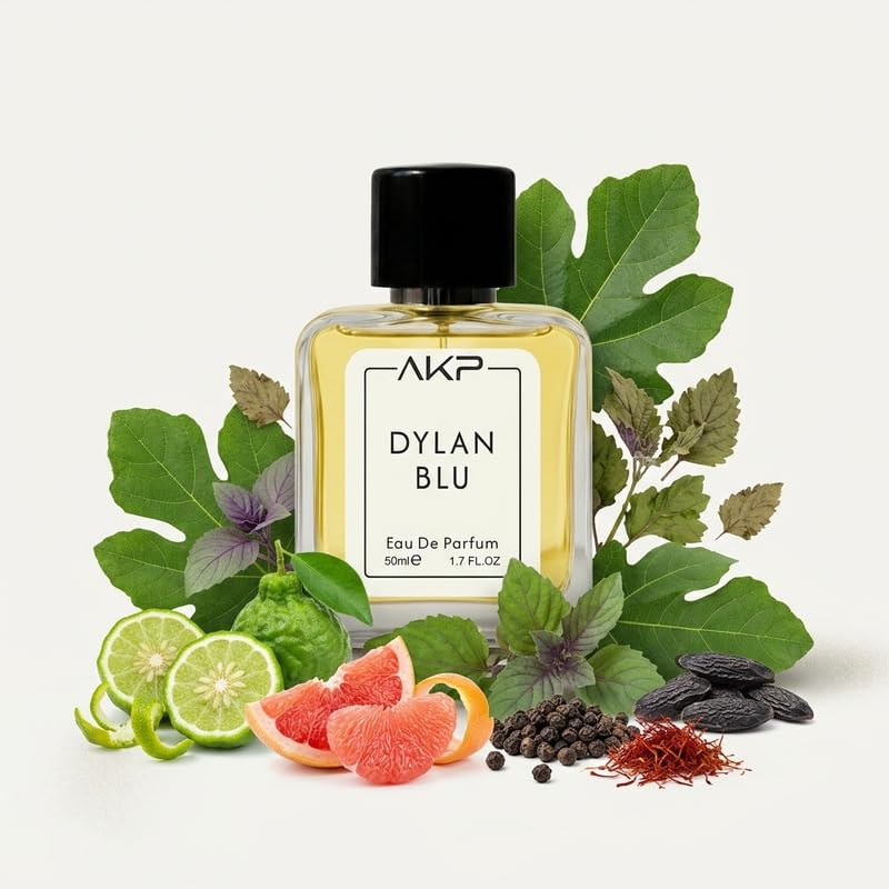 AKP Dylan Blu Eau De Parfum For Men 50ml - Long Lasting Luxury Perfume - Premium Aquatic Citrus Fragrance with Bergamot, Musk & Tonka Bean = Best Gift for Him – Office, Date & Party