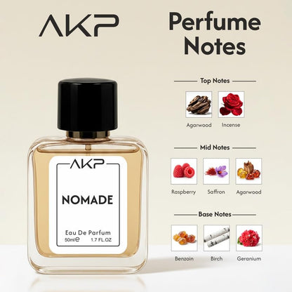 AKP Nomade Eau De Parfum For Men 50ml Oriental Oud Spicy Rose Fragrance