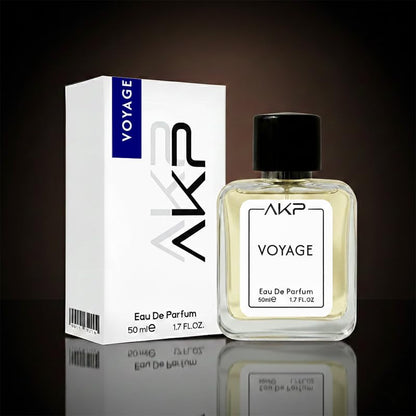 AKP VOYAGE Eau De Parfum 50ml | Green Floral Fruity Perfume | Long Lasting Unisex Fragrance | Fresh Apple Citrus Scent With Musk Cedar Amber Notes