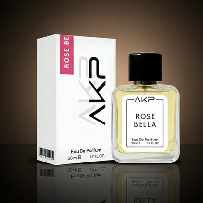 AKP ROSE BELLA Eau De Parfum 50ml | Floral Citrus Fresh Woody Perfume | Long Lasting Unisex Fragrance | Gentle Yet Noticeable Aura Scent With Rose Peony Amber Musk Notes