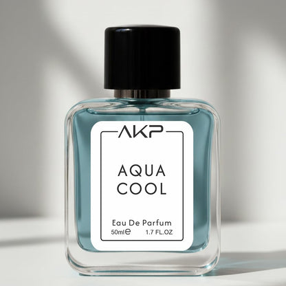 AKP Aqua Cool Perfume for Men 50ml | Long Lasting Eau De Parfum | Aromatic Green Marine Fresh Spicy Fragrance with Sea Water, Mint, Lavender & Cedar Notes