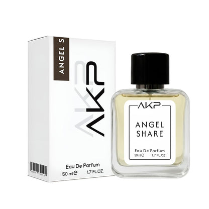 AKP Angel Share Eau De Parfum 50ml | Long Lasting Woody Vanilla Warm Spicy Perfume for Men & Women | Cognac, Cinnamon, Tonka Bean, Sandalwood & Praline Notes | Unisex EDP Fragrance