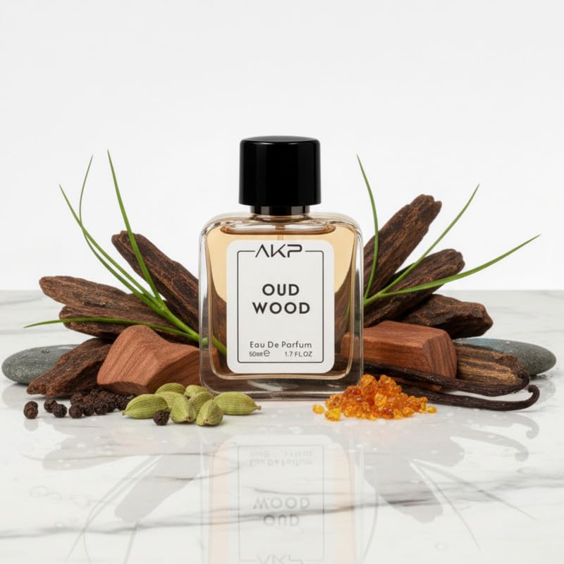 AKP Oud Wood Eau De Parfum For Men 50ml Warm Spicy Oud Agarwood Fragrance