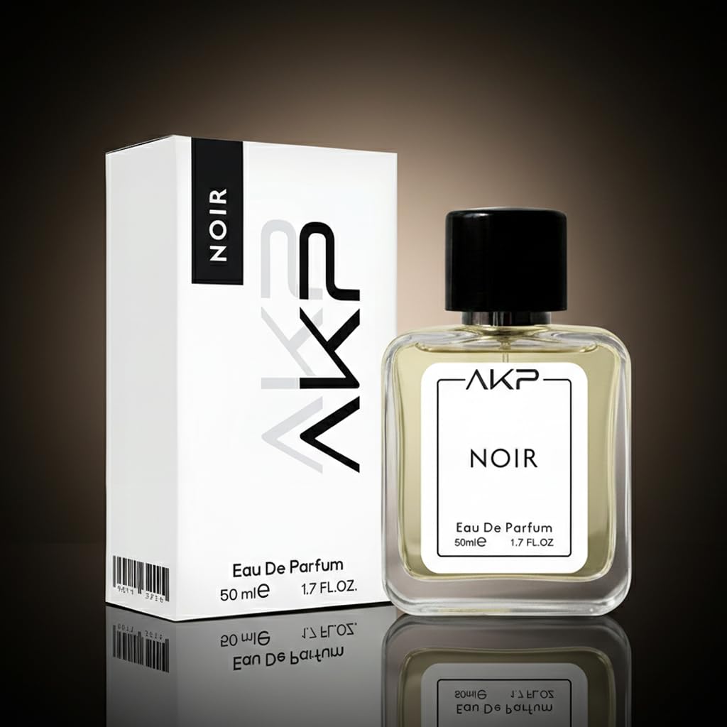 AKP NOIR Eau De Parfum for Men 50 ml | Amber Woody Fresh Spicy Powdery Perfume | Long Lasting Bergamot Pepper Scent | Premium Masculine Fragrance | Designer Inspired Spray