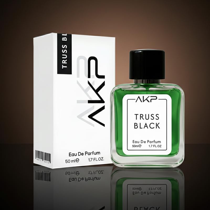 AKP TRUSS BLACK Eau De Parfum 50ml | Fruity Aromatic Marine Woody Perfume | Long Lasting Unisex Fragrance | Fresh Citrus Marine Scent With Leather Vetiver Notes