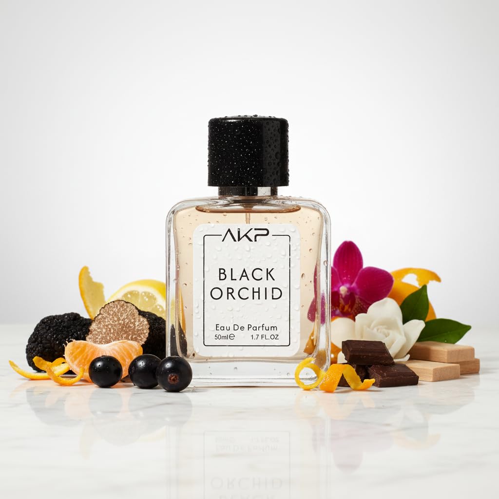 AKP Black Orchid Perfume for Women 50ml | Long Lasting Eau De Parfum | Warm Spicy Earthy Woody Fragrance with Patchouli, Orchid, Amber and Sandalwood