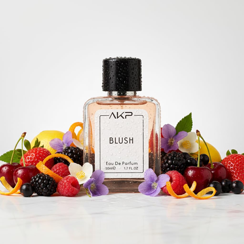 AKP Blush Perfume for Women 50ml | Long Lasting Eau De Parfum | Fruity Sweet Woody Powdery Fragrance with Strawberry, Vanilla, Jasmine and Musk