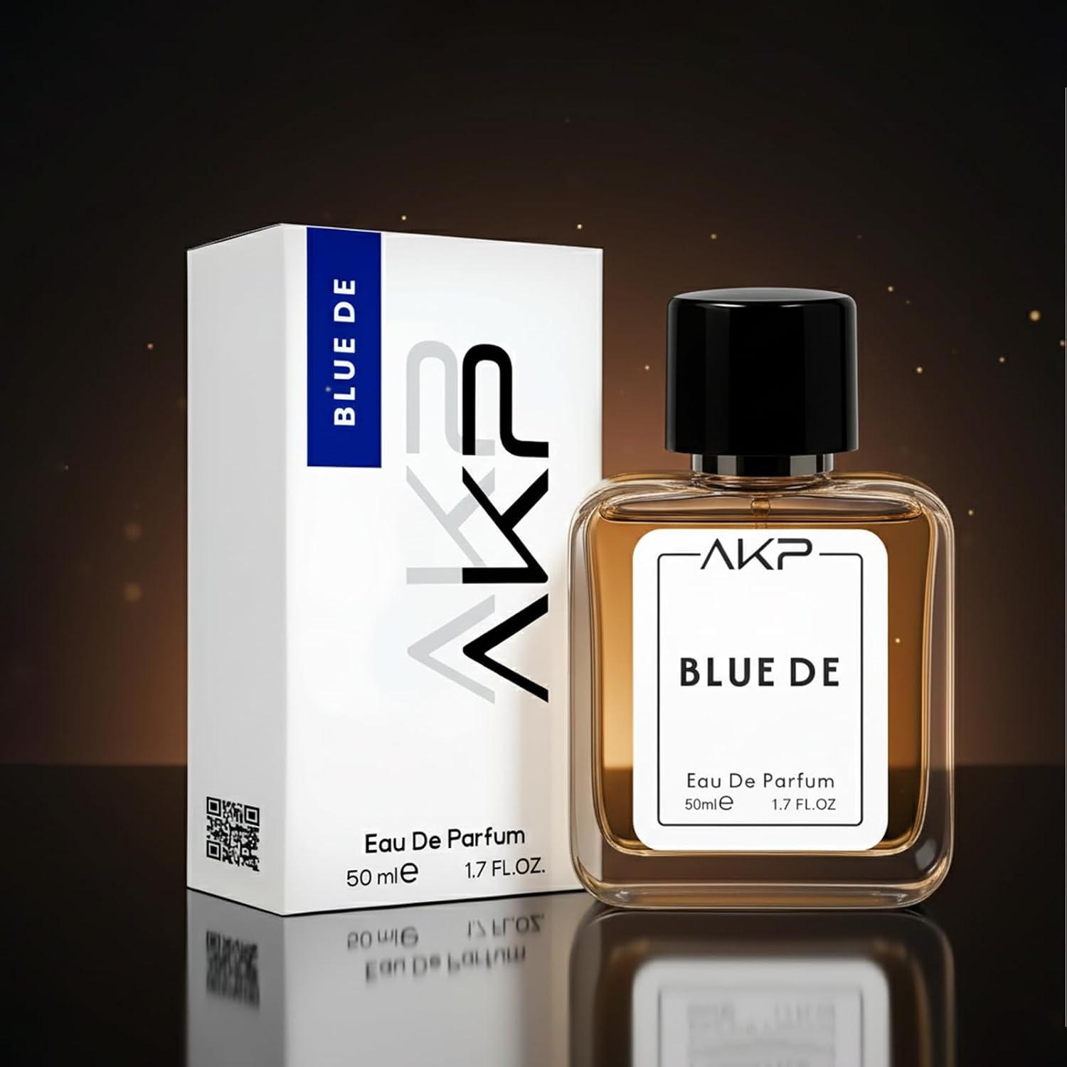 AKP Blue De Perfume for Men 50ml | Long Lasting Eau De Parfum | Ozonic Aquatic Aromatic Fresh Spicy Fragrance with Cucumber, Basil, Sage and Musk