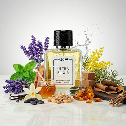 AKP ULTRA ELIXIR Eau De Parfum 50ml | Vanilla Sweet Honey Aromatic Perfume | Long Lasting Unisex Fragrance | Warm Gourmand Scent With Tobacco Tonka Notes