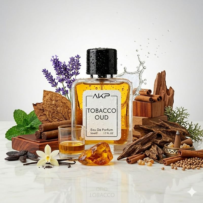 AKP TOBACCO OUD Eau De Parfum 50ml | Warm Spicy Woody Perfume | Long Lasting Unisex Fragrance | Rich Tobacco Oud Scent With Whiskey Cinnamon Agarwood Notes