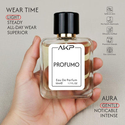 AKP PROFUMO Eau De Parfum for Men 50ml | Fresh Marine Aromatic Perfume | Long Lasting Premium Eau De Parfum | Bergamot Rosemary Spray | Designer Perfume Inspired Spray