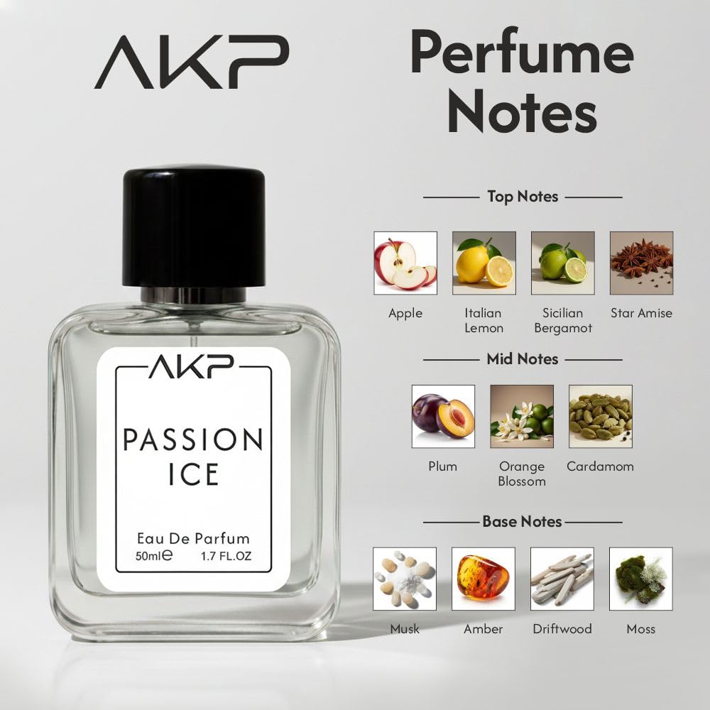 AKP Passion Ice | Fruity Citrus Perfume for Men & Women | Long Lasting Fresh Eau De Parfum | 50ml
