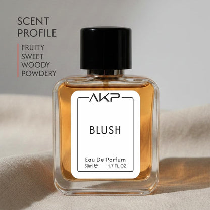 AKP Blush Perfume for Women 50ml | Long Lasting Eau De Parfum | Fruity Sweet Woody Powdery Fragrance with Strawberry, Vanilla, Jasmine and Musk
