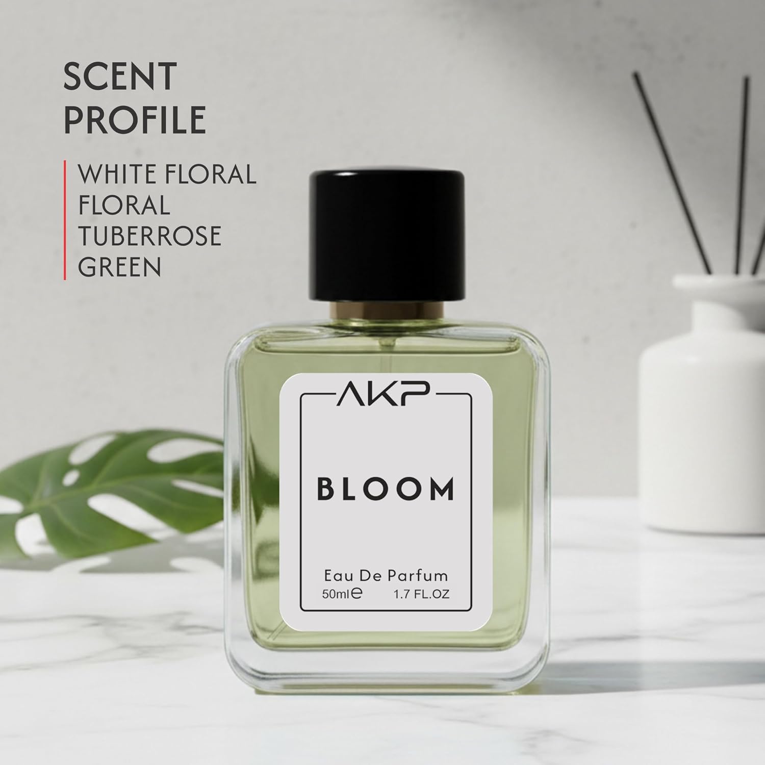 AKP Bloom Perfume for Women 50ml | Long Lasting Eau De Parfum | White Floral Tuberose Jasmine Fragrance with Bergamot, Rose, White Musk and Amber