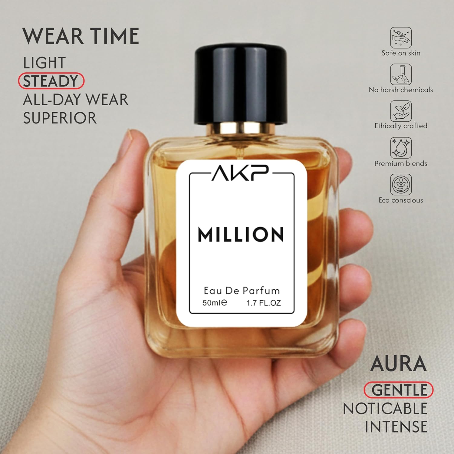 AKP Million Eau De Parfum For Men 50ml Mandarin Grapefruit Woody Fragrance