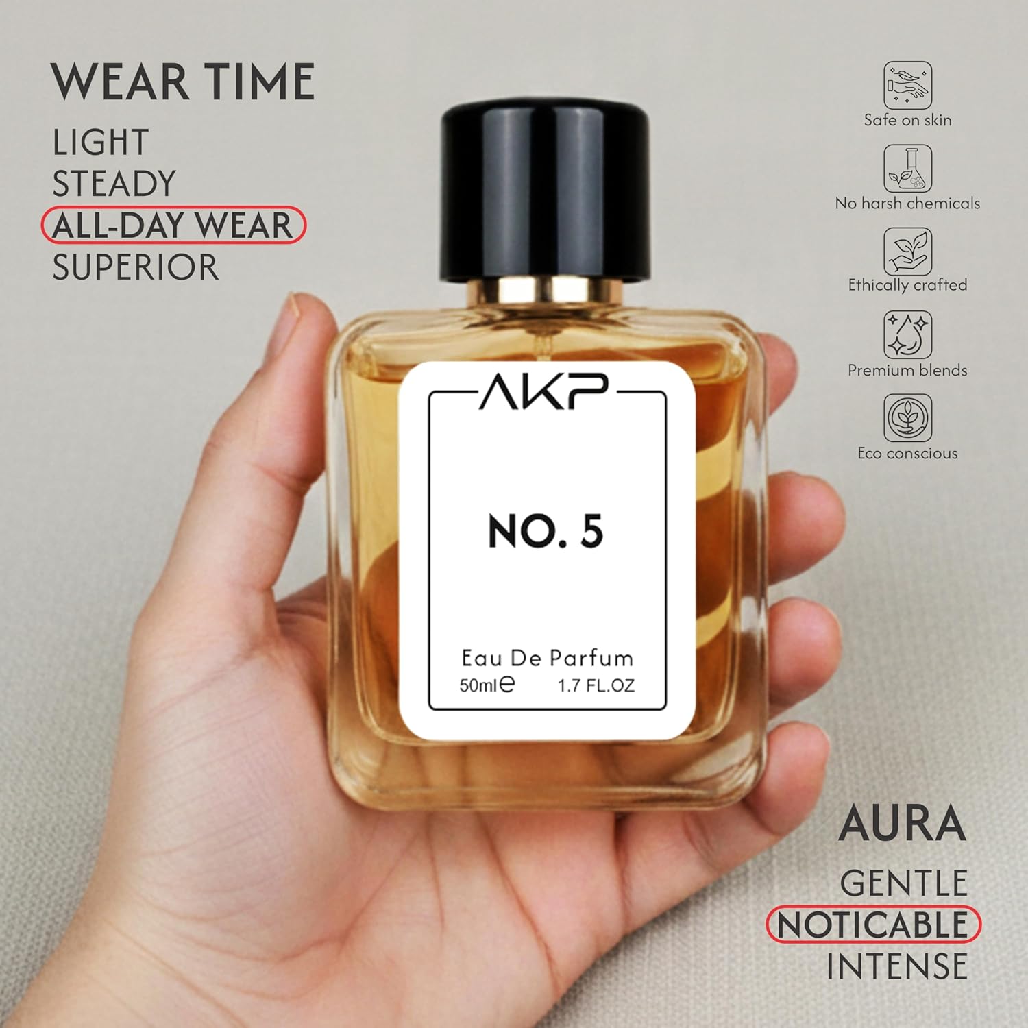AKP No. 5 Eau De Parfum For Women 50ml Bergamot Neroli Floral Fragrance | Woody • Aldehydic • Floral • Powdery • Fresh